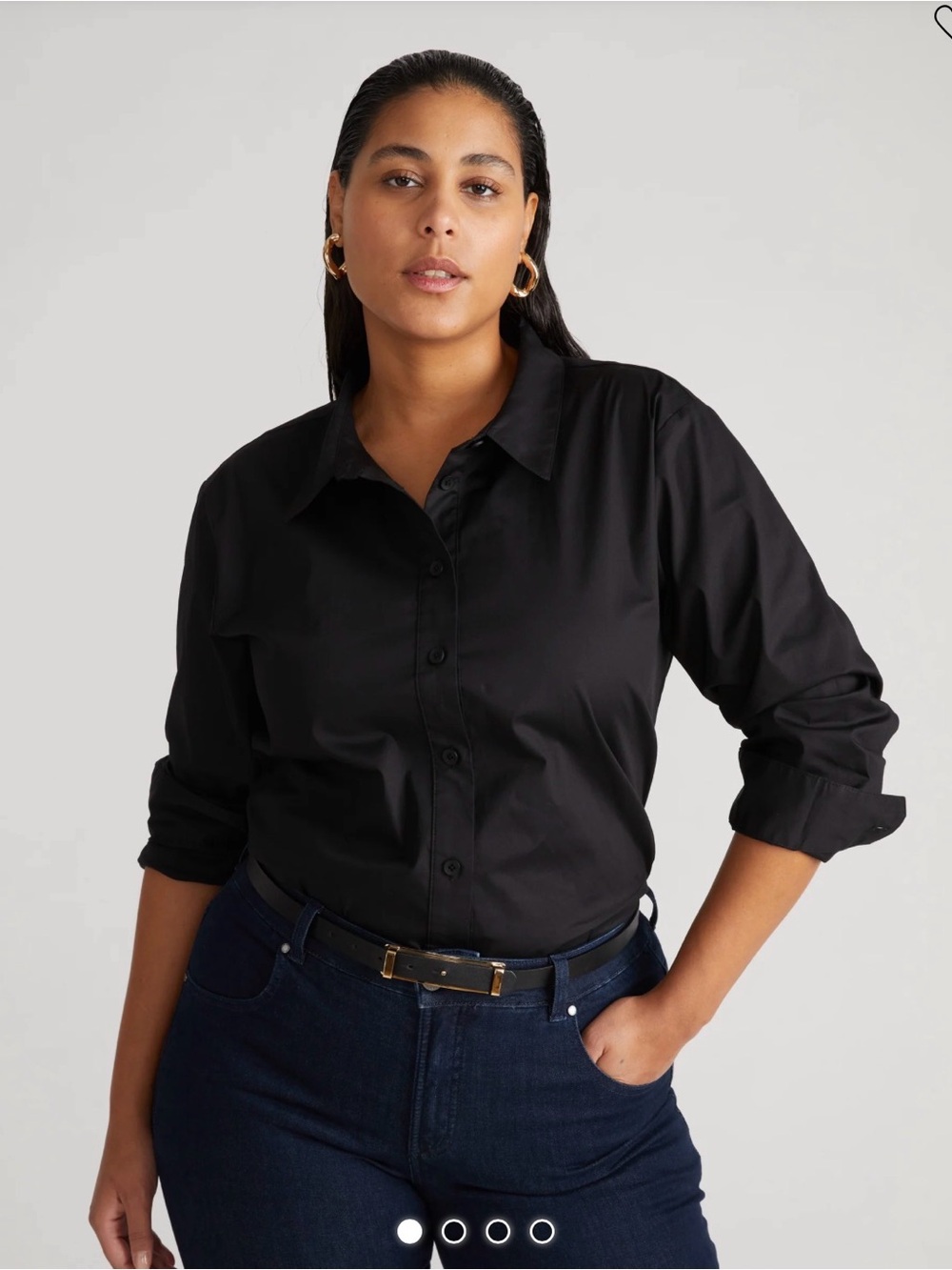 Universal Standard The Artist Oversized Poplin in GREEN NOT Black, Size XS/10-12